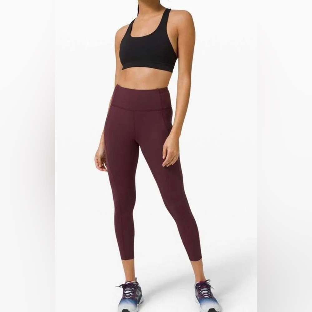 Lululemon Athletica Dark Red High-Waisted Leggings